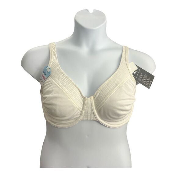 Platex BREATHABLY COOL Underwire Bea Size 42C White M493 Dry Fabric Lingerie - Picture 1 of 12